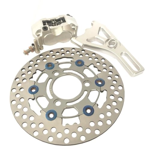 バイク用ブレーキディスクローター エアロックス用 BWS用 RSZ用 CNC電動バイクスクーター用 82mmブレーキキャリパー、220mmディスクブレーキポンプアダプターブラケット付き(Ivory)