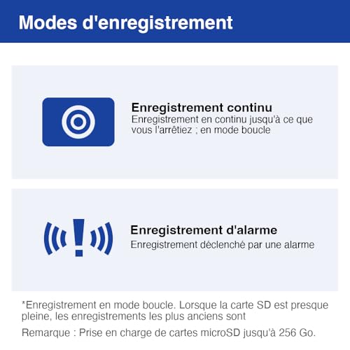 WIWACAM Caméra WiFi 2K Ultra HD Détection de Mouvement Intérieur de Surveillance Camera, Alarme sur Téléphone Portable Alerte E-Mail, Emplacement Carte Micro SD – vue 6