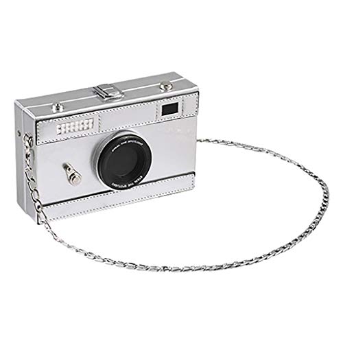 LILIHOT Mode Frauen Kamera-Like Leder Umhängetasche Kette Weird Taschen Mode Messenger Bag Kleine Quadratasche Vintage Handtaschen Crossbody