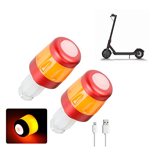 Fututech LED-Lenker-Anzeige, wasserdicht, für Elektro-Scooter, Lenkerdeckel, für Xiaomi Blinker, wiederaufladbar, für Segway Ninebot Zubehör Scooter (Rot/Orange)