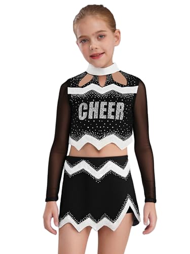 Robe brillante de pom-pom girl finitions soignées pour gala de danse fille