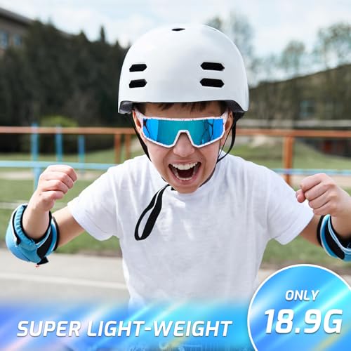 Semjar Youth Baseball Sunglasses Sports Polarized Glasses For Boys Girls,Teen Softball Sunglasses Age 12-16,Uv400 Protection Cycling Glasse Ultra-Light Wraparound Lightweight Frame,Tennis Running thumb #1