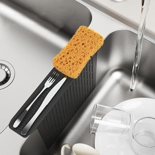 Protector de fregadero para cocina y baño con almohadilla de silicona 7