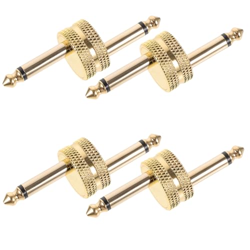 Adaptador de parche de guitarra dorado Vaguelly de metal con 4 conectores de pedal