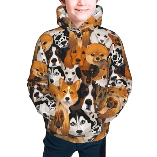Dogs Different Breeds Kid Hoodies Boys Sweatshirts Girls Pullover with Pocket3