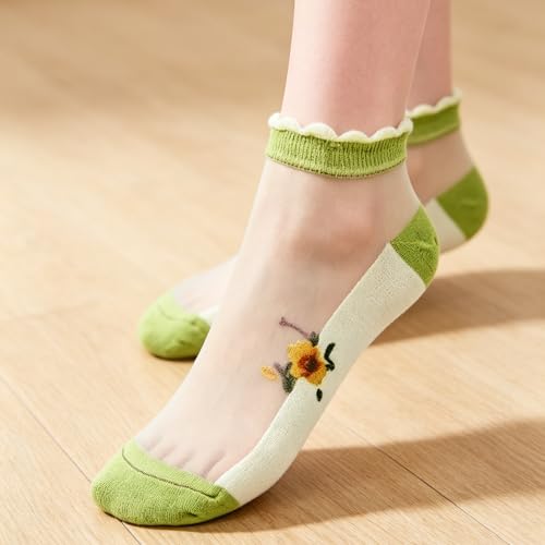 Image of Benefeet Sox Sheer Socks for Women Girls Mesh Ankle Socks Transparent Mesh Lace Sock Cute Thin Nylon See Through Sock