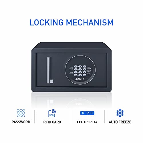 "Secure Possessions at Home with Ozone Jade Black Locker: Electronic Protection with Dual PIN Access and 2-Year Warranty!"