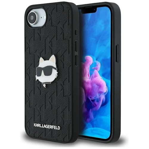 CG Mobile Karl Lagerfeld Monogram Coque de Protection pour iPhone 16e (Noir)