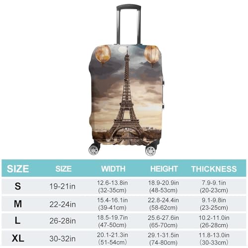 Luggage Cover for Travel Romantic Paris Eiffel Tower Fashion Luggage Covers Washable Stretch Suitcases Protector Fits 19-32 Inch Luggage XL2