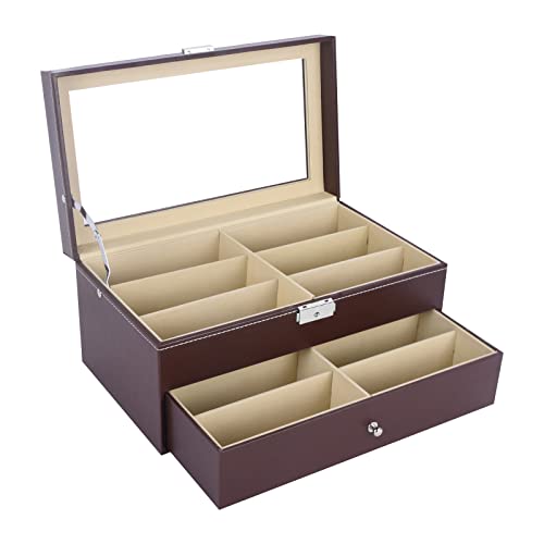 AUTOARK Scatola per Occhiali da Sole in Pelle,12