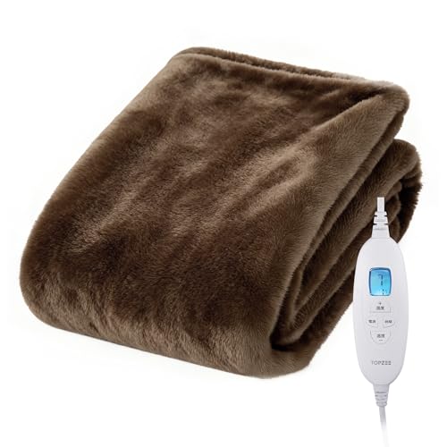 電気毛布 掛け敷き兼用 【『andGIRL』2025年秋号掲載】 TOPZEE 電気ブランケット 188×130cm 両面フランネル 電気毛布 敷き 掛け ダニ退治 洗える 電気敷き 電気膝掛け 省エネ 10段階温度調節 1-9Hタイマー 電気敷毛布 電気掛け毛布 ふわふわ 電気膝掛け 冷え性対策グッズ 暖房器具 過熱保護 PSE認証済み（ブラウン）のサムネイル