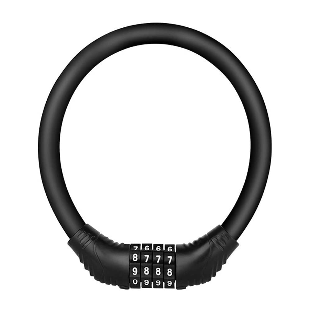High Security 4-Digit Combination Bike Lock - Resettable Password, Portable Outdoor Anti-Theft Lock for Bicycle and Moto