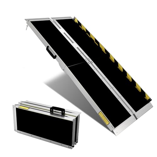 Image of 6FT Portable Wheelchair Ramp, Folding Non-Slip Aluminum Ramp for Home