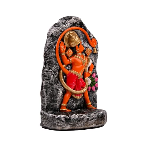 Image of Artarium Kesari Nandan Hanuman Idol for Home Temple (6 Inch), Resin Veer Hanuman Murti with Blessing Hand, Hindu God Statue for Pooja Room, Office Desk & Home Decor
