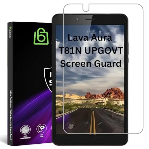 Image of compatible with Lava Aura T81N UPGOVT 8 Inch Tab Tempered Glass Screen Protector Guard Full Screen Coverage Edge to Edge with Easy Installation kit | Anti-Scratch & Smudge Proof