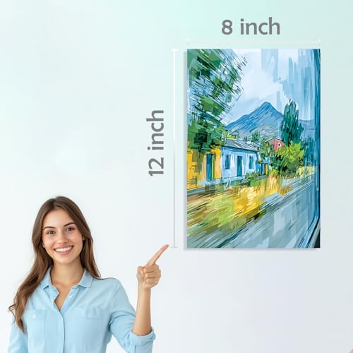 Image of SiddArtify Abstract Landscape Wall Art Poster Print Set - Modern Travel Poster Decor for Living Room Bedroom Office - 8x12 inch Board Pack of 6