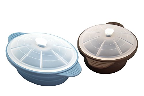 Pentola in silicone per microonde, colore marrone