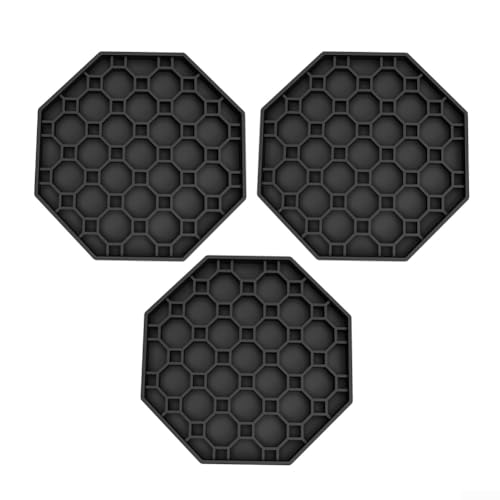 3 bandejas octogonales de goteo de 6 pulgadas para cafetera, posavasos de goteo de encimera para el hogar, bar, boda, iglesia (negro)