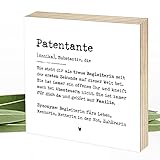 Wunderpixel® personalisiertes Holzbild Definition Patentante - 15x15x2cm zum Hinstellen/Aufhängen, echter Fotodruck mit Spruch auf Holz - schwarz-weißes Wand-Bild Aufsteller Dekoration Geschenk-Idee
