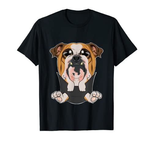 Englische Bulldogge Welpe in Tasche I Englische Bulldogge T-Shirt