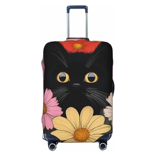 Flower And Cats Print Suitcase Covers Protectors, Luggage Covers For 18~32