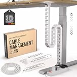 Under desk cable management raceway – Perfect for sit stand desk cable management – Flexible cable snake -Vertebrae cable management (White)