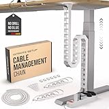 Ultimate Setup Under Desk Cable Management Vertebrae - Perfect for Sit Stand Desk - White, 133 cm