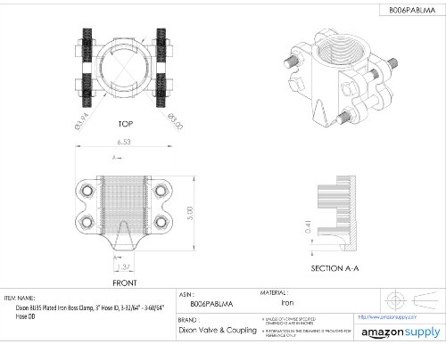 Image of Dixon BU35 Plated Iron Boss Clamp, 3 inch Hose ID, 3-32 /64 inch - 3-60 /64 inch Hose OD