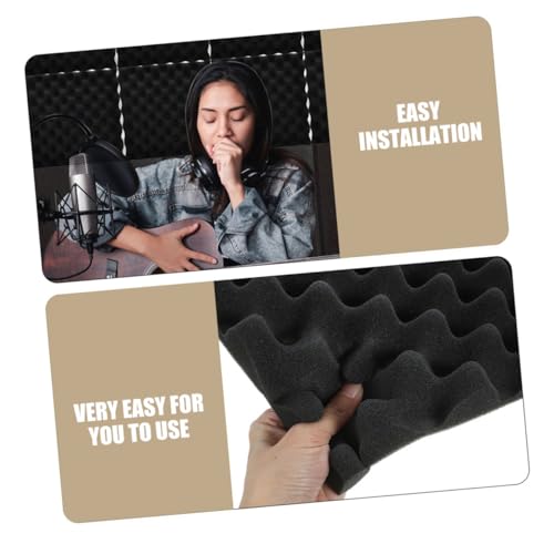8 Piezas Paneles de Aislamiento Acústico Adhesivos para Pared y Techo Negro Alta Densidad Absorbente de Sonido miniatura 7