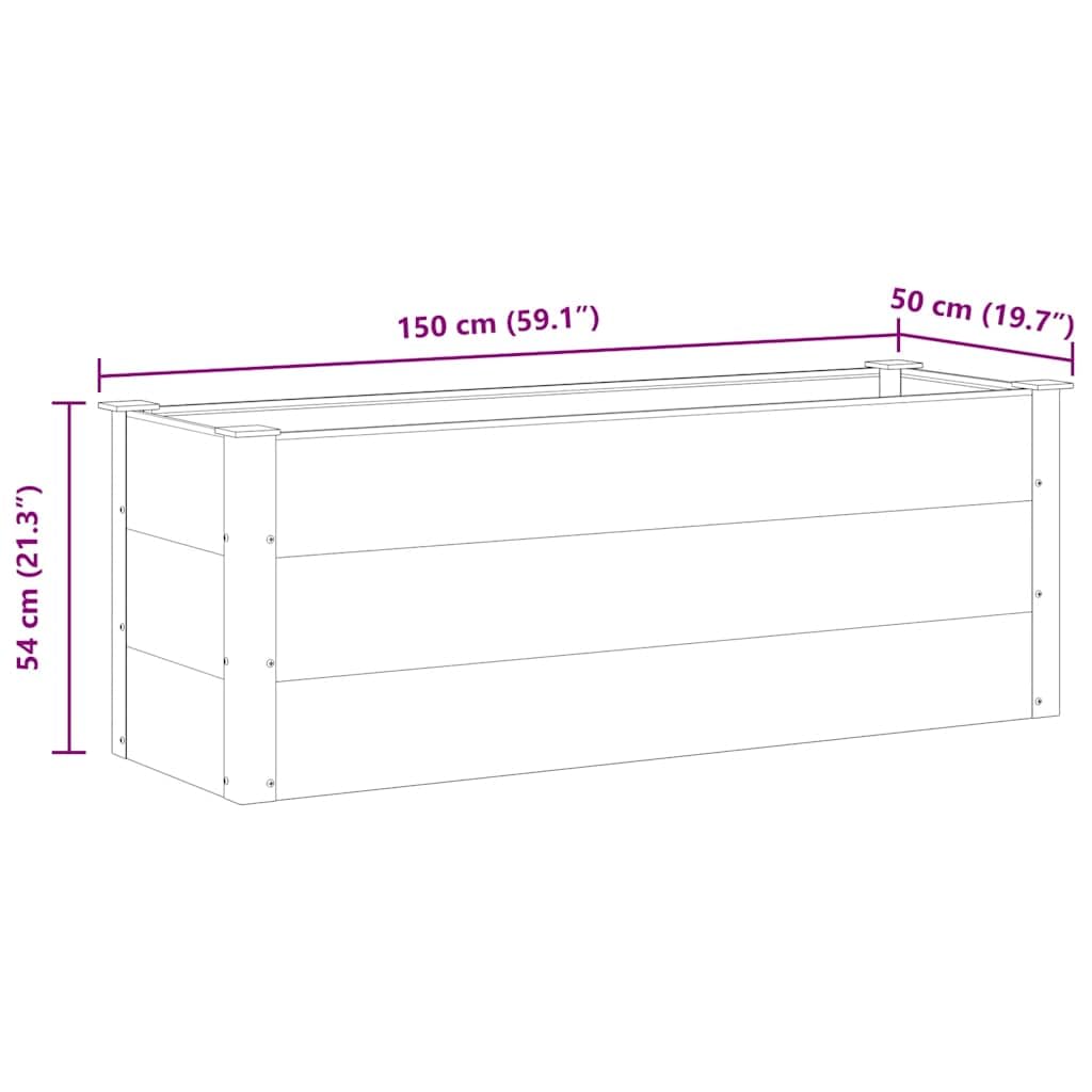 vidaXL Garten Hochbeet Pflanzkasten Blumenkasten Gemüsebeet Pflanzkübel Blumenkübel Frühbeet Gartenbeet Pflanzbeet WPC 150x50x54cm Grau