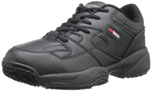Skidbuster 5055 Women's Leather Comfort Slip Resistant Athletic Shoe,Black,9 W US