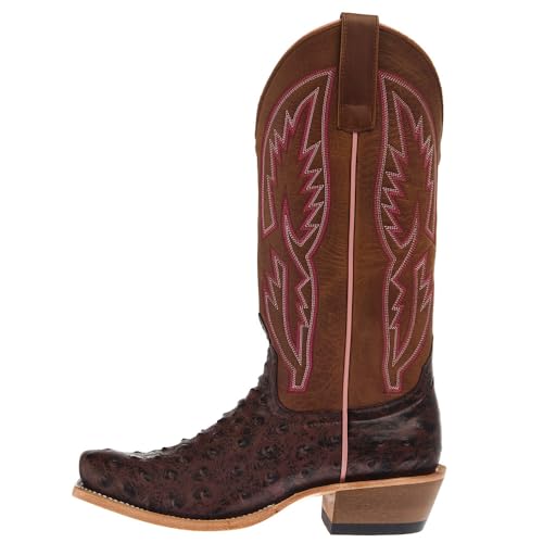 Macie Bean Women`s Antique Brown Ostrich Print Vamp 13In Tan Mad Cat Top Boot3