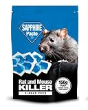 Sapphire Paste 25 Rat & Mouse Killer – Single Feed Poison Paste Bait with Brodifacoum 0.0025% – Fast-Acting Rodent Control for Indoor & Outdoor Use – 150g Resealable Pouch (1)
