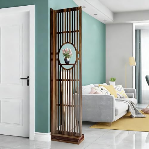 Raumteiler mit Regalen, Sichtschutzwand aus Holz, freistehende...