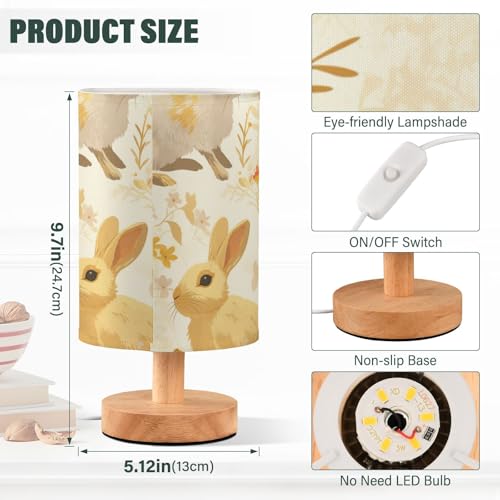 Lámpara de mesa LED Yellow Rabbit con puerto USB miniatura 3