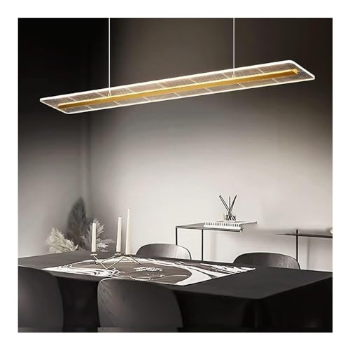 Bande de métal doré en V pour ce lustre suspendu au design ultra-mince