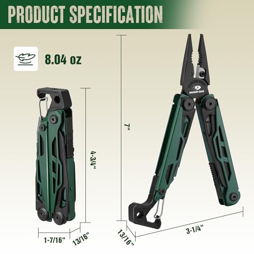 MOSSY OAK CNC-Machined Multitool Pliers, 27-in-1 Multi Tool with Pocket Knife, Fire Starter & Whistle, Bottle Opener, Screwdriver – Self-Locking Survival Tool for Camping & Hiking - Image 3