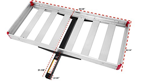 Maxxhaul 70422 48" X 21" Hitch Mount Compact Aluminum Cargo Carrier - 500-Lb Load Capacity #TOP5