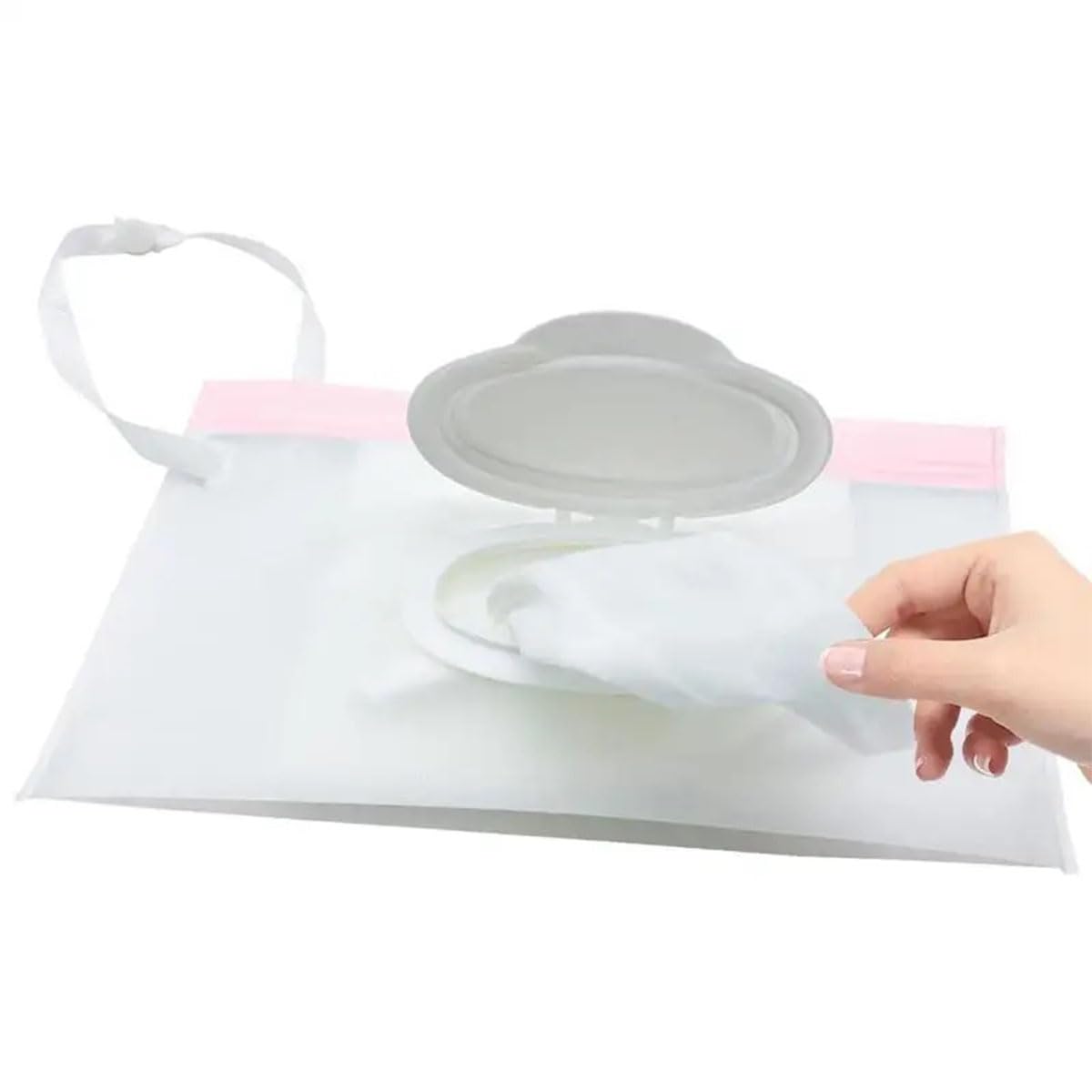 ZAAWUUT Portable Wet Wipe Dispenser Bag,Reusable Wipe Container Travel Holder,ZAAWUUT Napkin Storage Pouch with Sealed Zipper (Gray) - Image 3