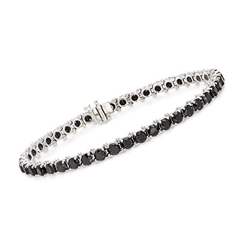 Ross-Simons 8.00 ct. t.w. Black Diamond Tennis Bracelet in 14kt White Gold. 7 inches