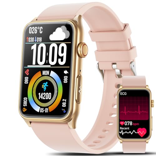 Marsyu 2025 Reloj Inteligente Hombre Mujer,1.57' Smart Band con Monitor de Actividad de 24h,Monitor de Sueño,Llamada Bluetooth Smartwatch,120+ Modos Deportivos Fitness Tracker para Android iOS（Rosa）