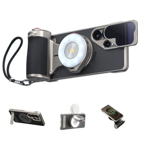 Image of TELESIN Phone Camera Master Grip Kit for Samsung Galaxy S26 Ultra, with Phone Case /10X Flash 2in1 /ND16 Filter, 3200mAh Battery Wireless Charging for S26 Ultra, AI Filters DSLR Style Grip Handle Holder