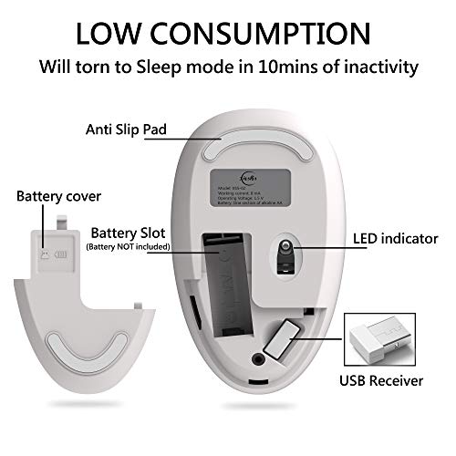 Xinshis Wireless Mouse, 2.4G Wireless Mouse For Laptop, Ergonomic Computer Mouse Aluminum Alloy Wheel, 3 Dpi Adjustment Levels, Leather Luxury Outfit, Pink #TOP5