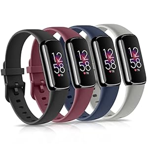 4 Pack Bands for Fitbit Luxe Bands, Soft Silicone Wristband Replacement Strap for Fitbit Luxe/Luxe Special Edition…