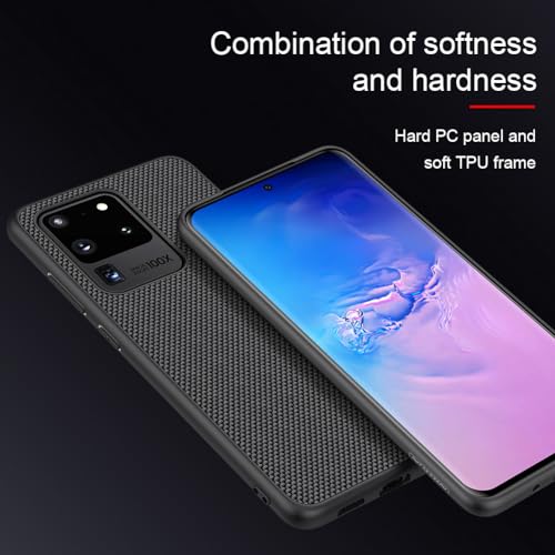 Image of Nillkin Case for Samsung Galaxy S20 S 20 Ultra 5G (6.9 inch Inch) Textured Series Nylon Fiber Tough & Durable PC + TPU Material Luxury Protect Black
