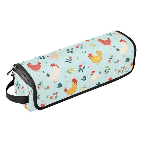 Bolsa de viaje resistente al calor con tapete para planchas y rizadores de cabello Chicken Farm Birds Marble miniatura 1