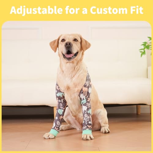 Image of LovinPet Dog Elbow Protector Anti-Licking Elbow Sleeve, Adjustable, Comfortable & Durable Front Leg Guard for Medium to Large Dogs, Prevents Licking and Chewing,Dog Sleeve,Dog Leg Sleeve,Grey