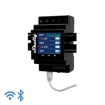 Shelly Pro 4PM | WLAN, LAN and Bluetooth 4-channel relay switch with consumption measurement – 40 A | DIN rail hat rail | Compatible with Alexa and Google Home | iOS Android app | remote control from devices