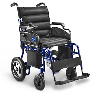 AIESI® Opvouwbare elektrische rolstoel voor ouderen en gehandicapten AGILA R-EVOLUTION, Opklapbare armleuningen en rugleuning, Verwijderbare voetsteunen, Veiligheidsgordel, Garantie 24 maanden