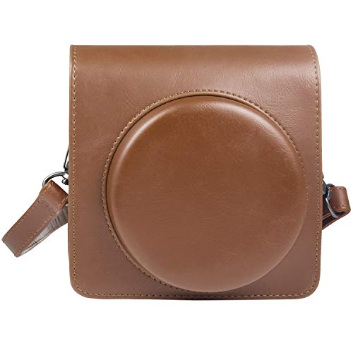ZOEON Funda para Fujifilm Instax SQ6, Bolsa de Transporte Fabricada en PU Cuero con Correa para el Hombro (Marrón)
